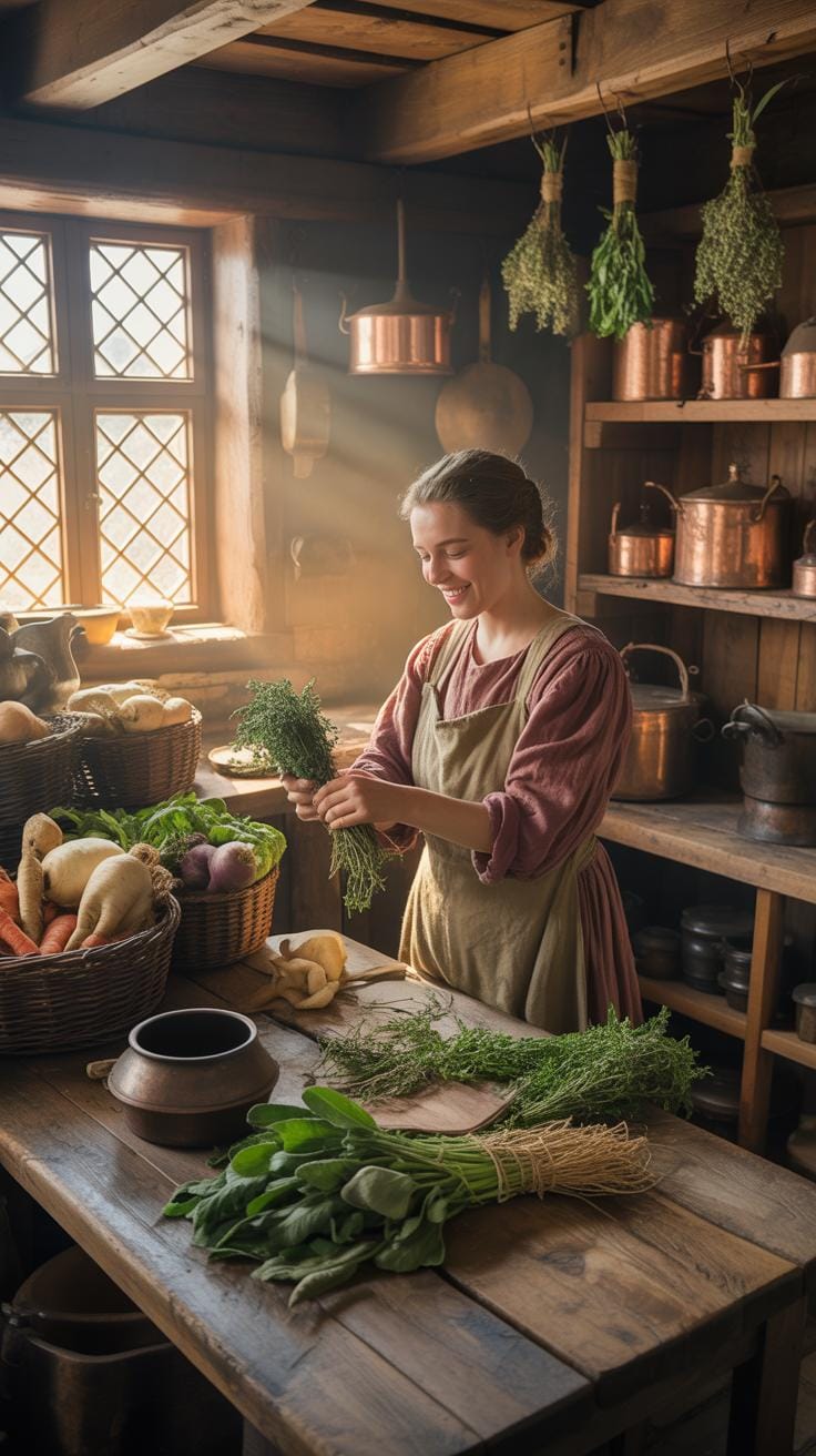 0145 1 a photorealistic medieval kitchen bathed IvZI874pRkSZjUeKYzg9Vg vIkSLgKmRA OEy5 KKQSyQ cover