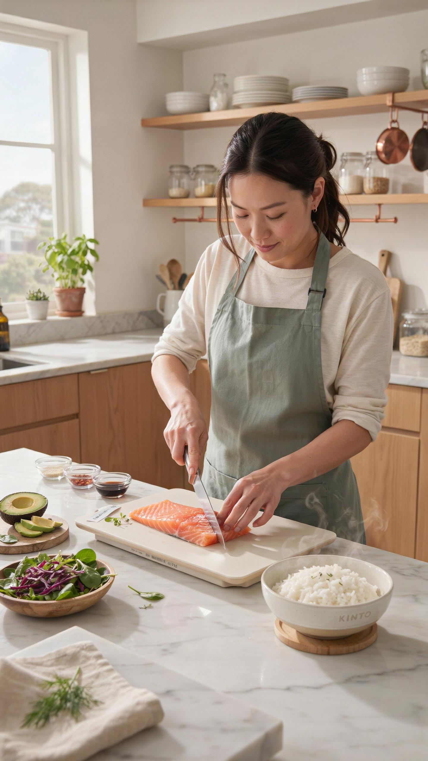 The Ergonomics Of Salmon And Rice Preparation