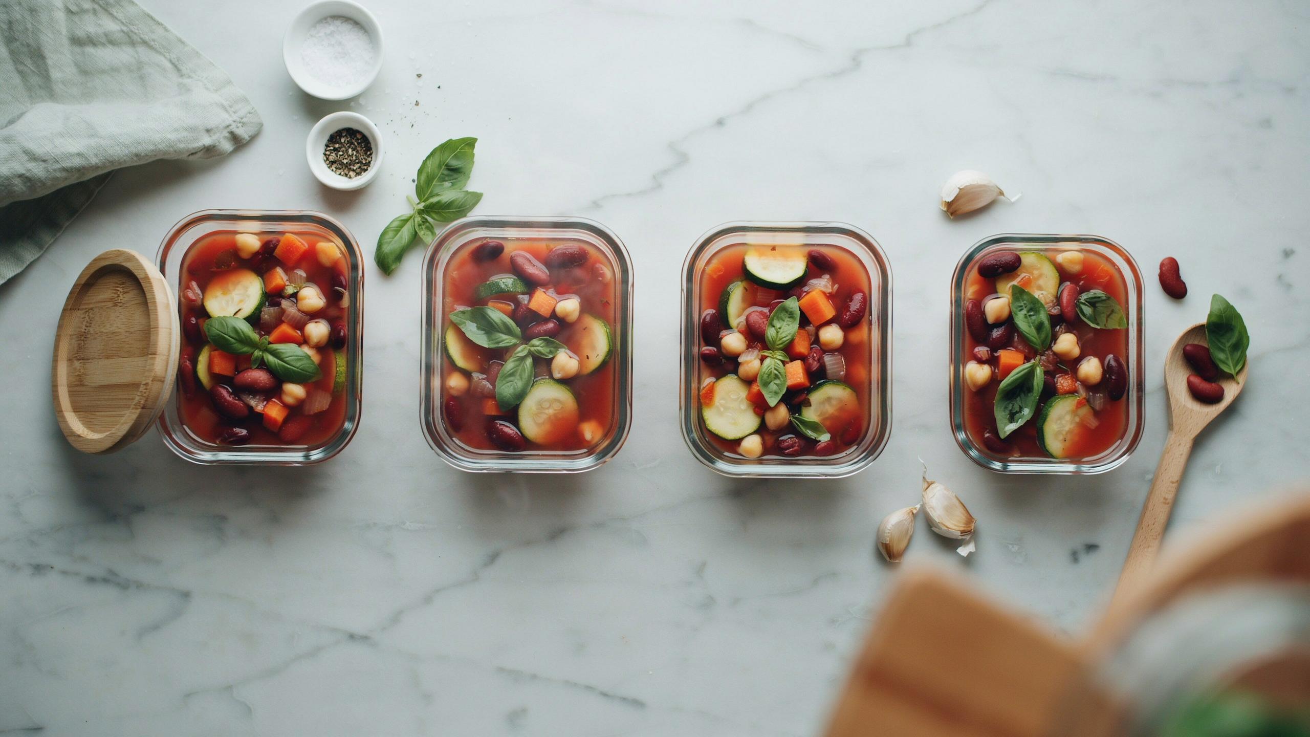 High Protein Minestrone Meal Prep For Weekday Lunches