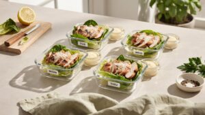 High Protein Caesar Salad Meal Prep Without Getting Soggy