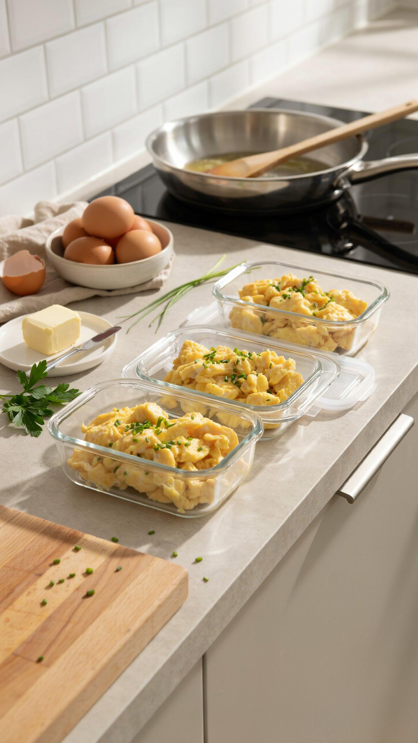 The Cold Start Method For Meal Prep Scrambled Eggs