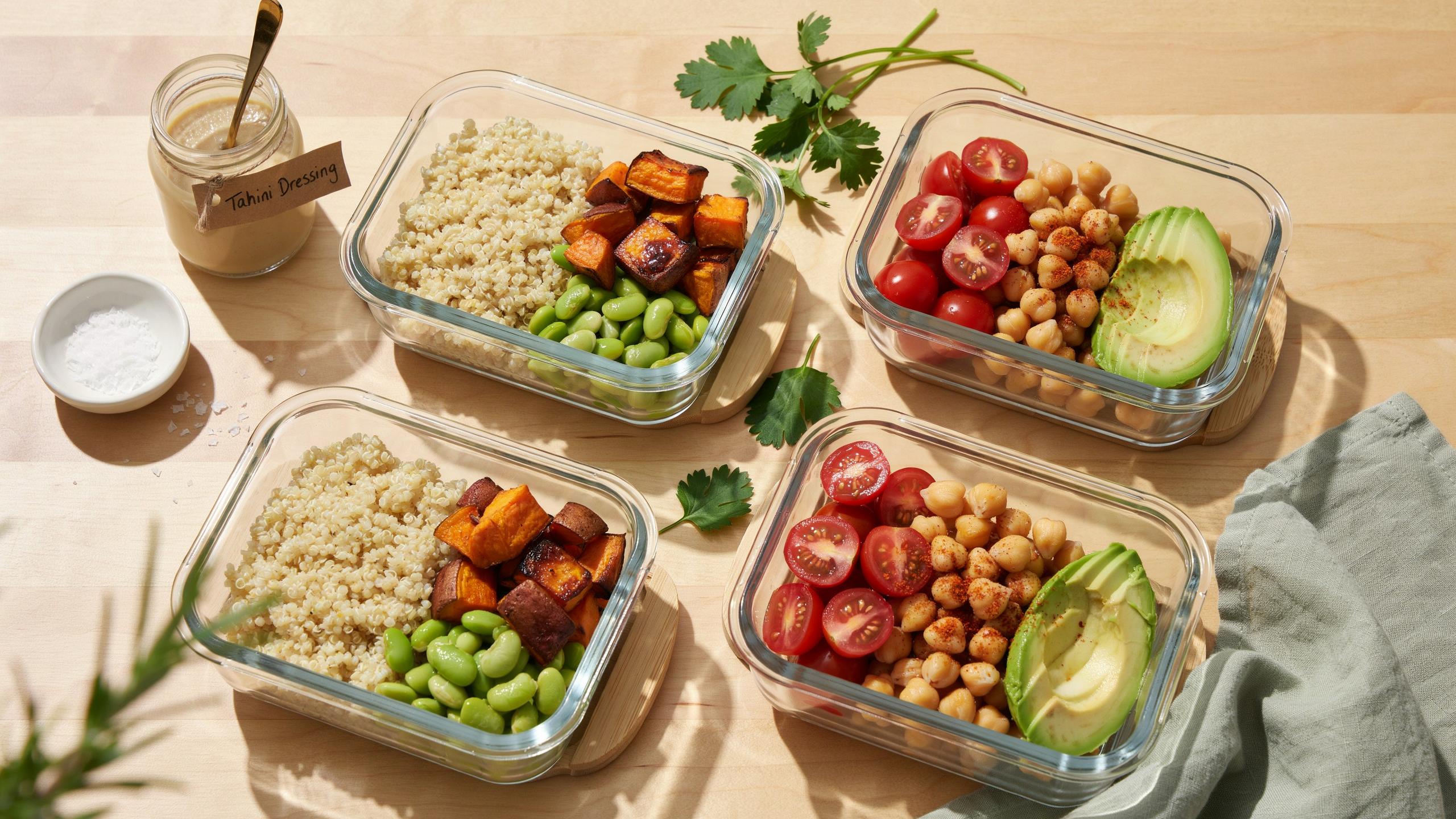 Vegetarian Protein Bowl Meal Prep For Weekday Lunches