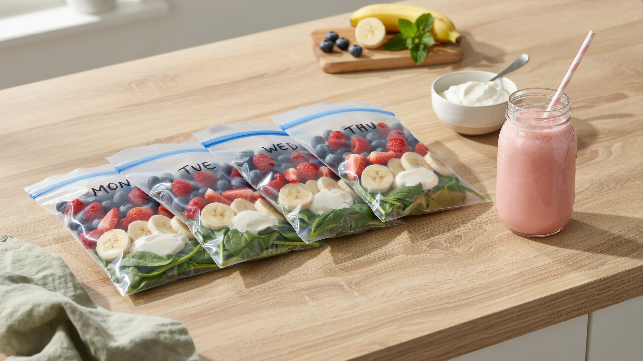Greek Yogurt Smoothie Packs You Can Meal Prep Ahead