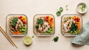 High Protein Noodle Salad Meal Prep For Cold Lunches