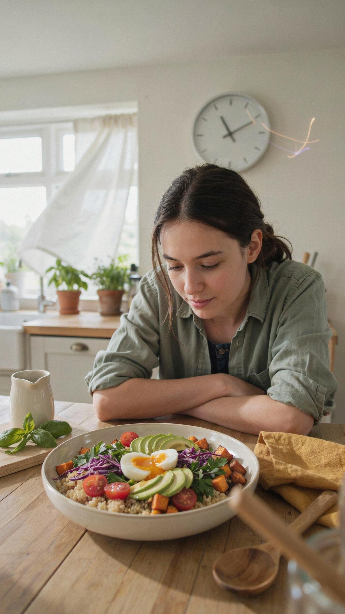 The obstacle isnt the bowl its the belief that you have time to make food an afterthought