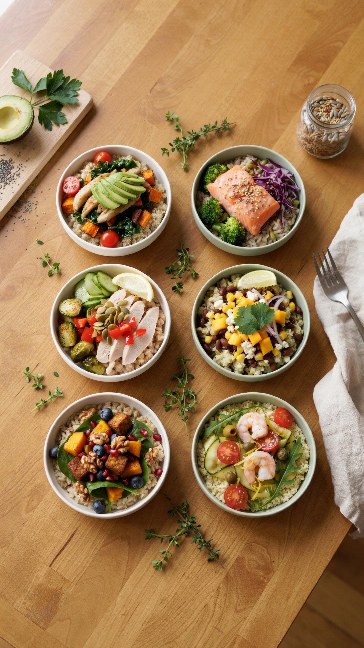Holistic Meal Prep Bowls Integrating All Elements