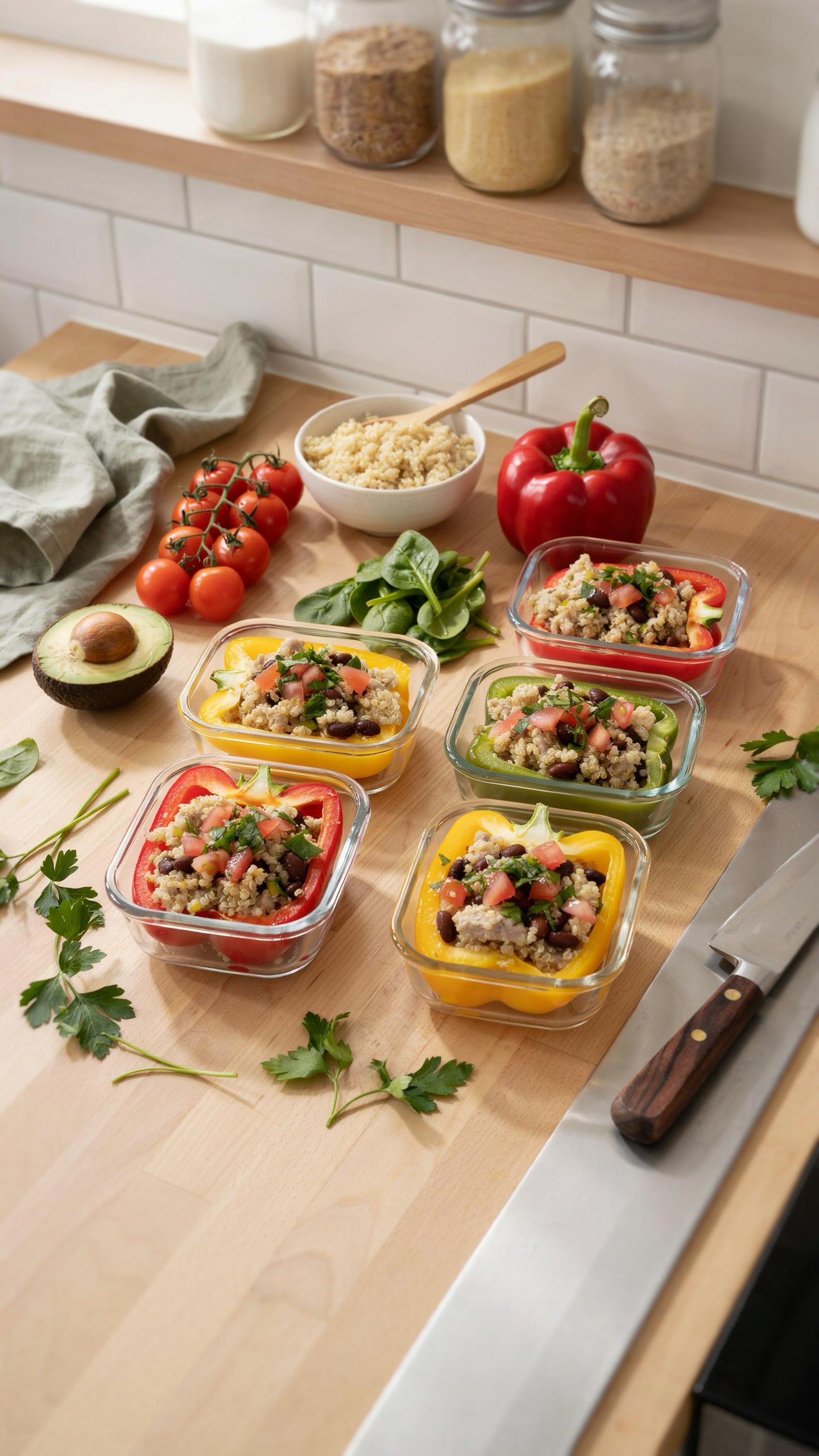 The Zero Friction Fueling System High Protein Stuffed Pepper Meal Prep