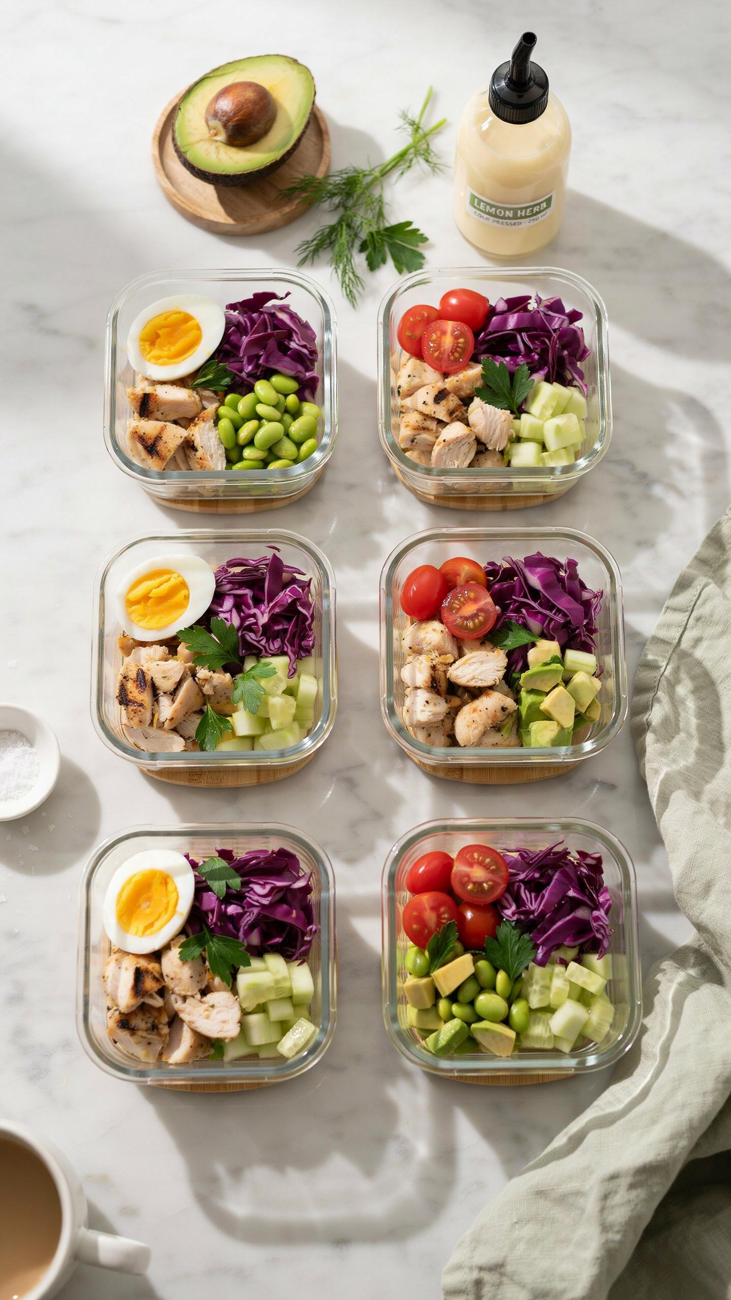 The Macro Optimization Protocol High Protein Chopped Salad Meal Prep