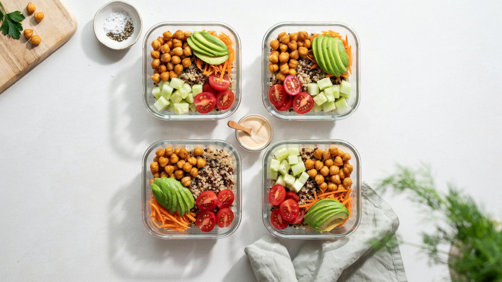 Chickpea Meal Prep For High Protein Vegetarian Bowls