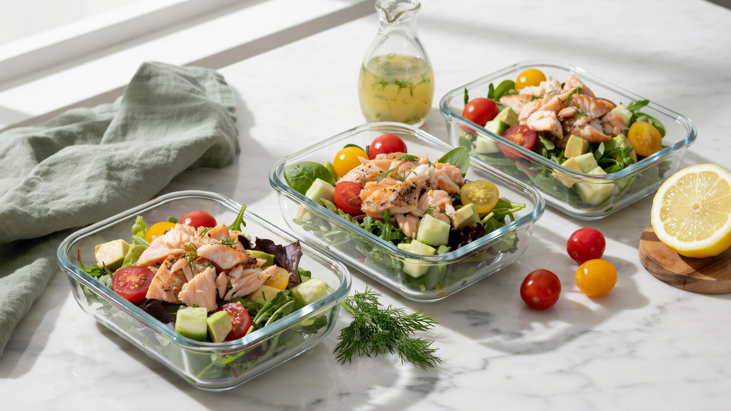 Salmon Salad Meal Prep For Light High Protein Lunches