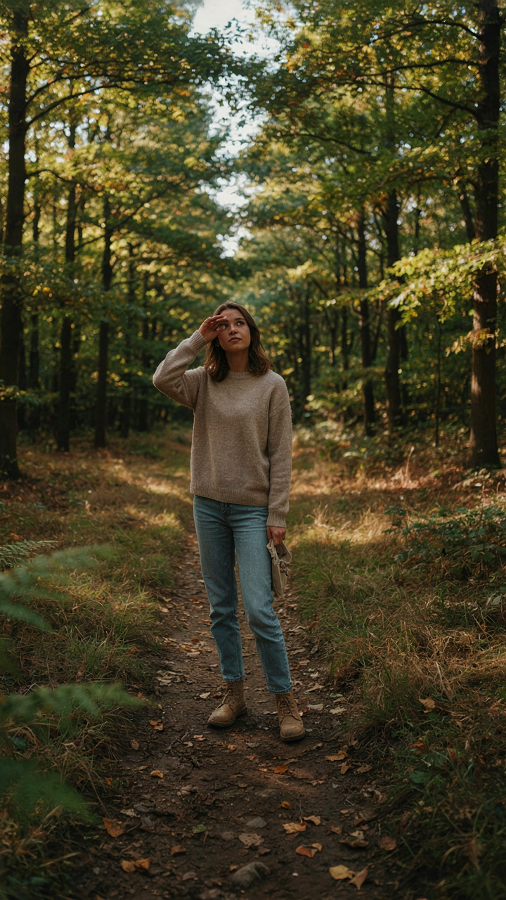 A person looks confused at a crossroads with many path options.